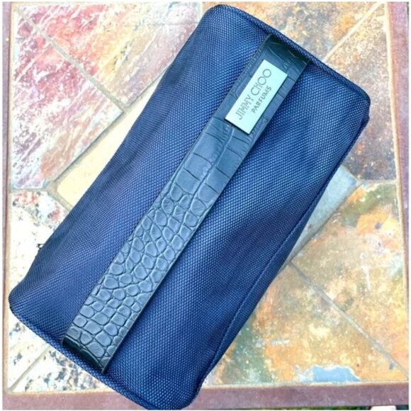 SET of 2! Jimmy Choo Matching Travel AND Mini Matching Makeup Toiletries Bag - Picture 8 of 9